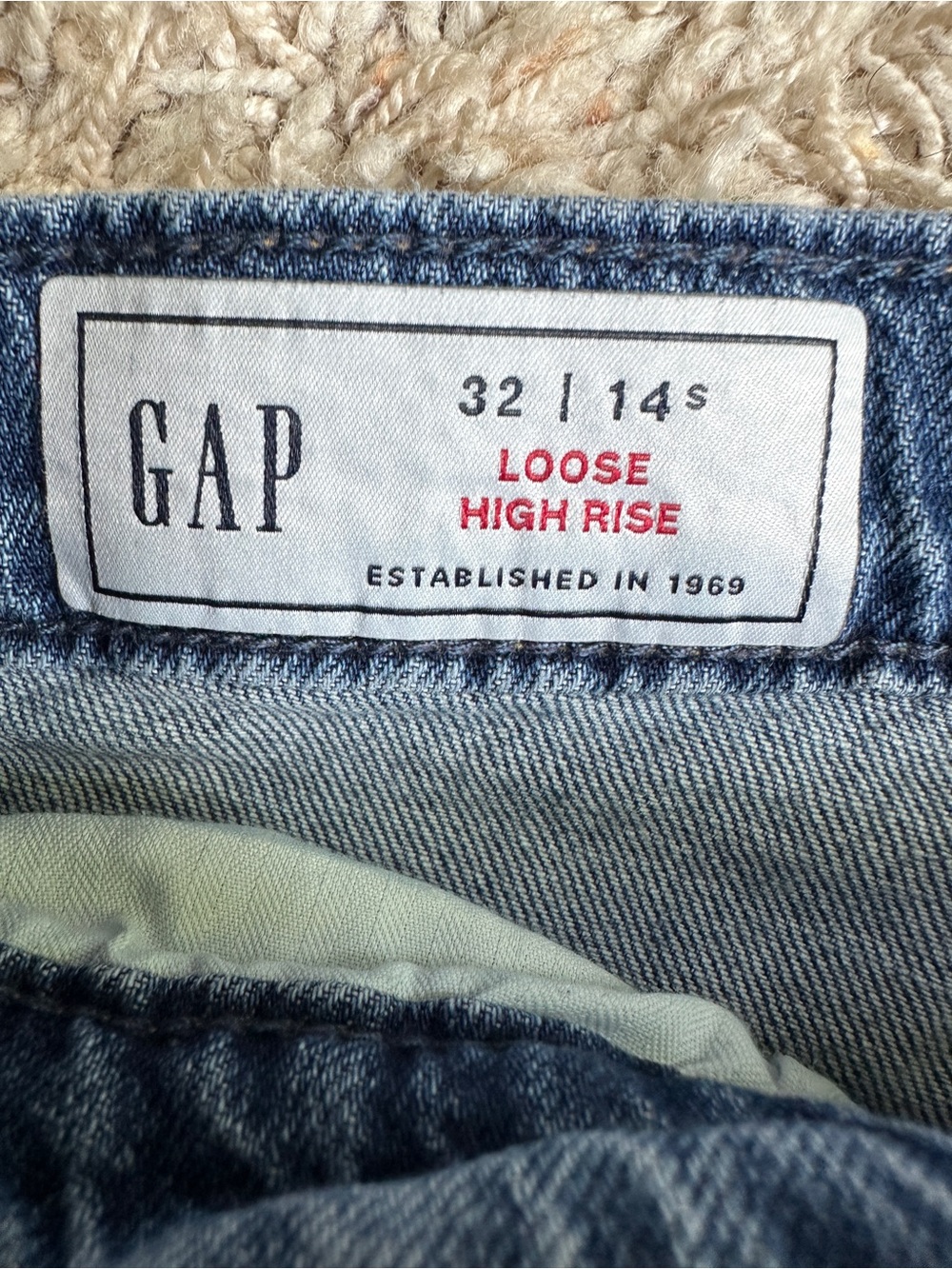 Gap Women's Blue Loose High Rise Denim Jeans Size 32/ 14S - Picture 7 of 9